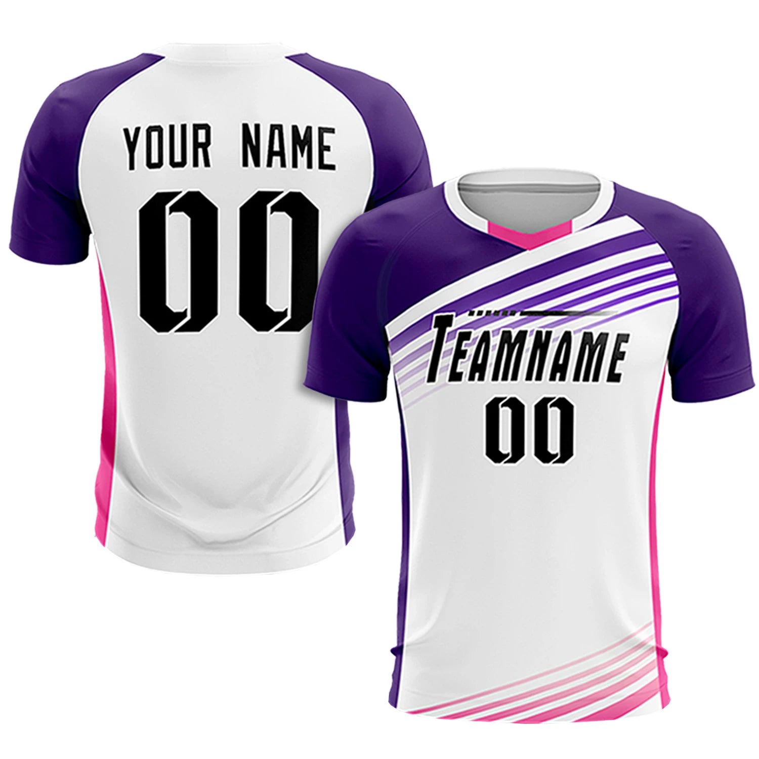 Custom White Purple-Black Gradient Sport Soccer Sets Jersey