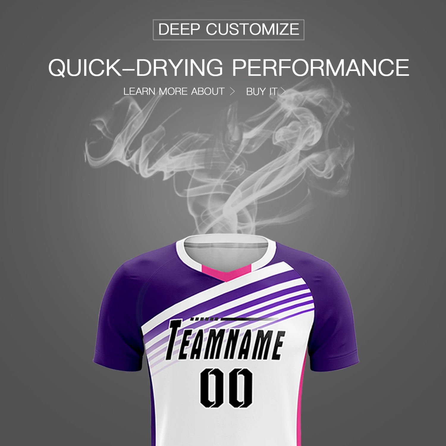 Custom White Purple-Black Gradient Sport Soccer Sets Jersey