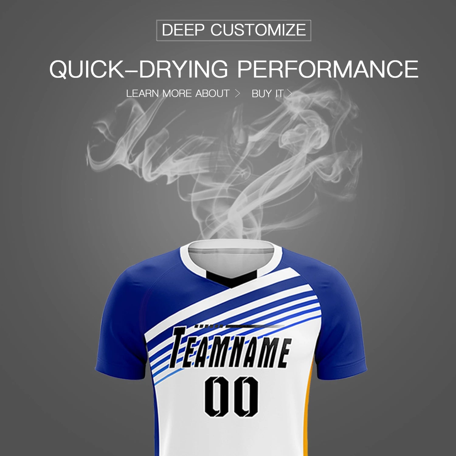 Custom White Royal Blue-Black Gradient Sport Soccer Sets Jersey