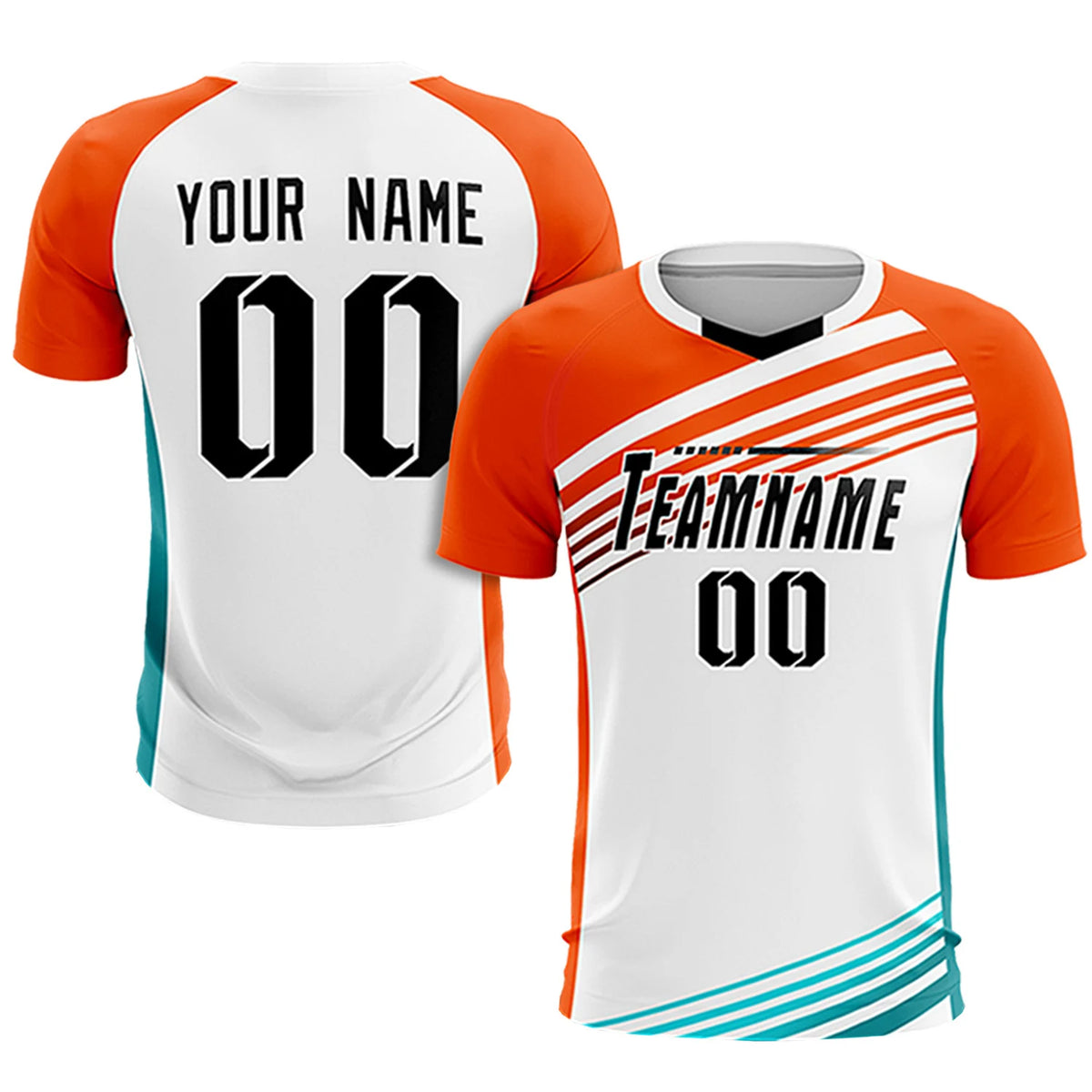 Custom White Orange-Black Gradient Sport Soccer Sets Jersey