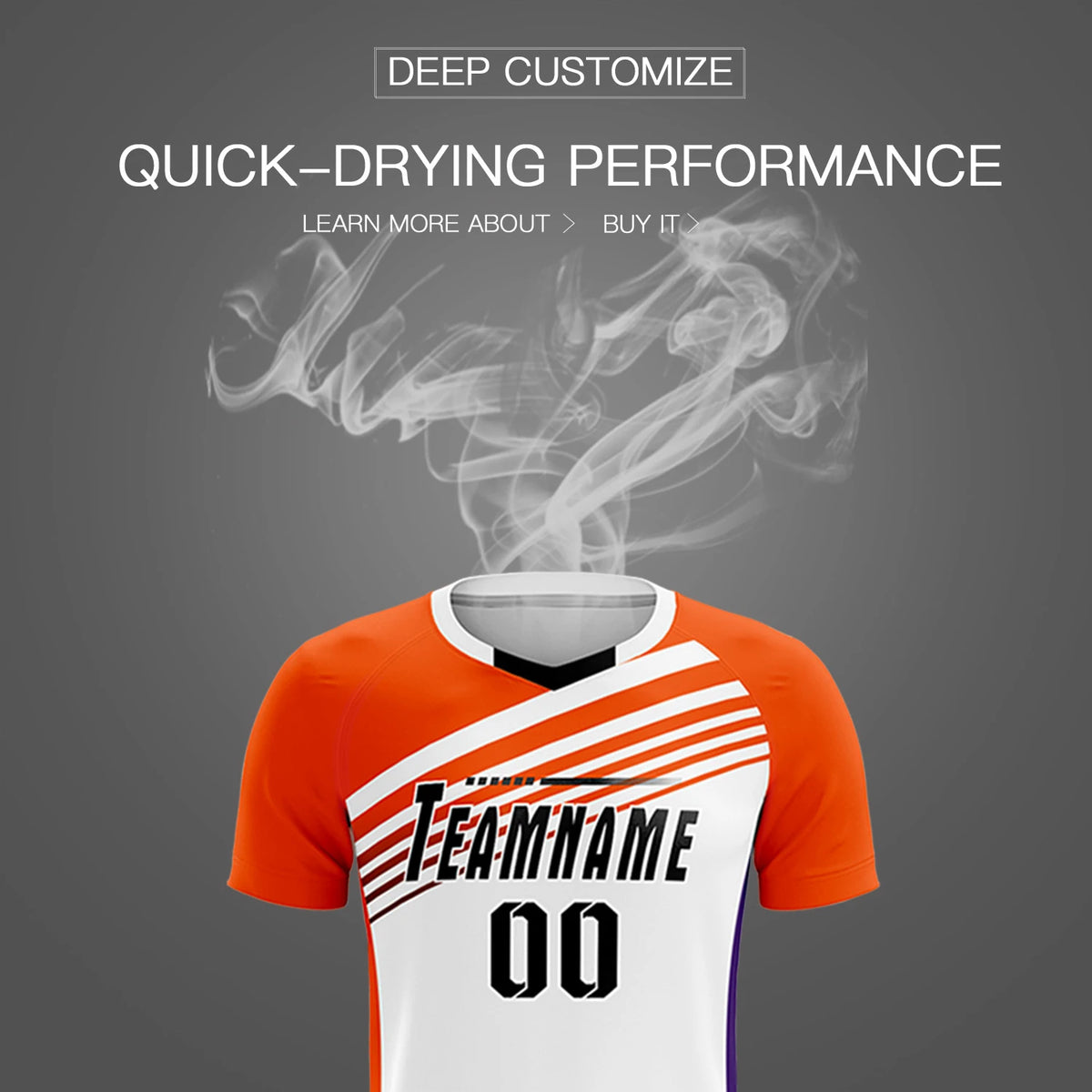 Custom White Orange-Black Gradient Sport Soccer Sets Jersey