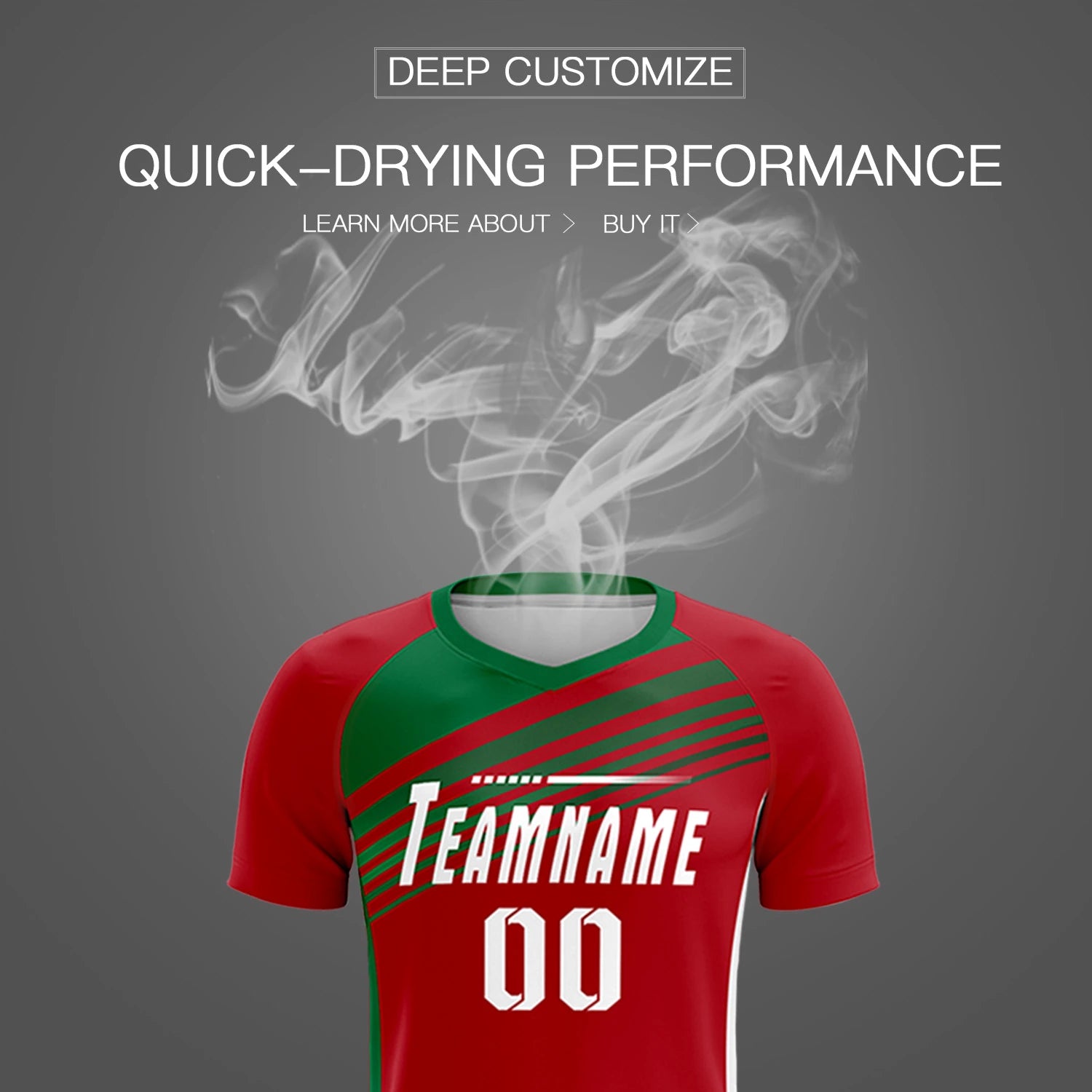 Custom Red Kelly Green-White Gradient Sport Soccer Sets Jersey