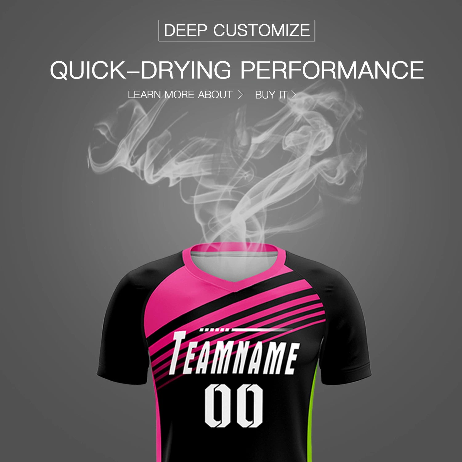 Custom Black Pink-White Gradient Sport Soccer Sets Jersey