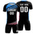 Custom Black Powder Blue-White Gradient Sport Soccer Sets Jersey