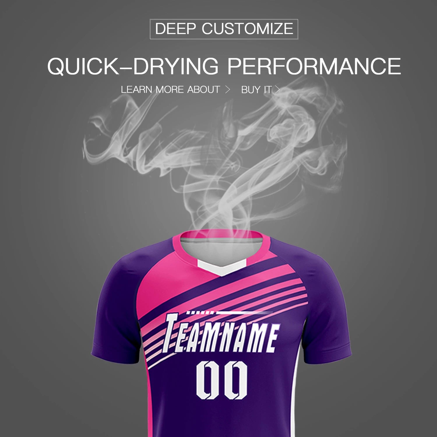 Custom Purple Pink-White Gradient Sport Soccer Sets Jersey