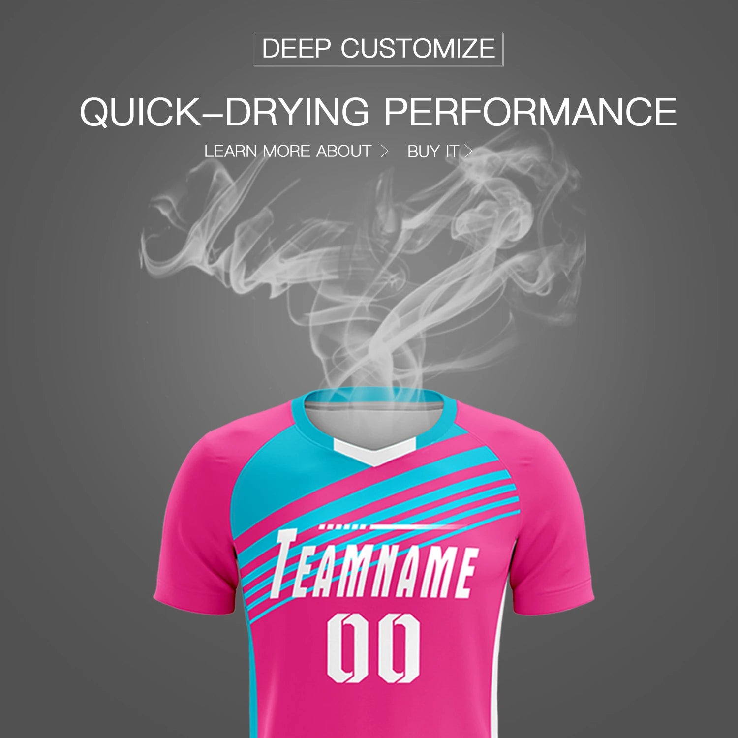 Custom Pink Sky Blue Gradient Sport Soccer Sets Jersey