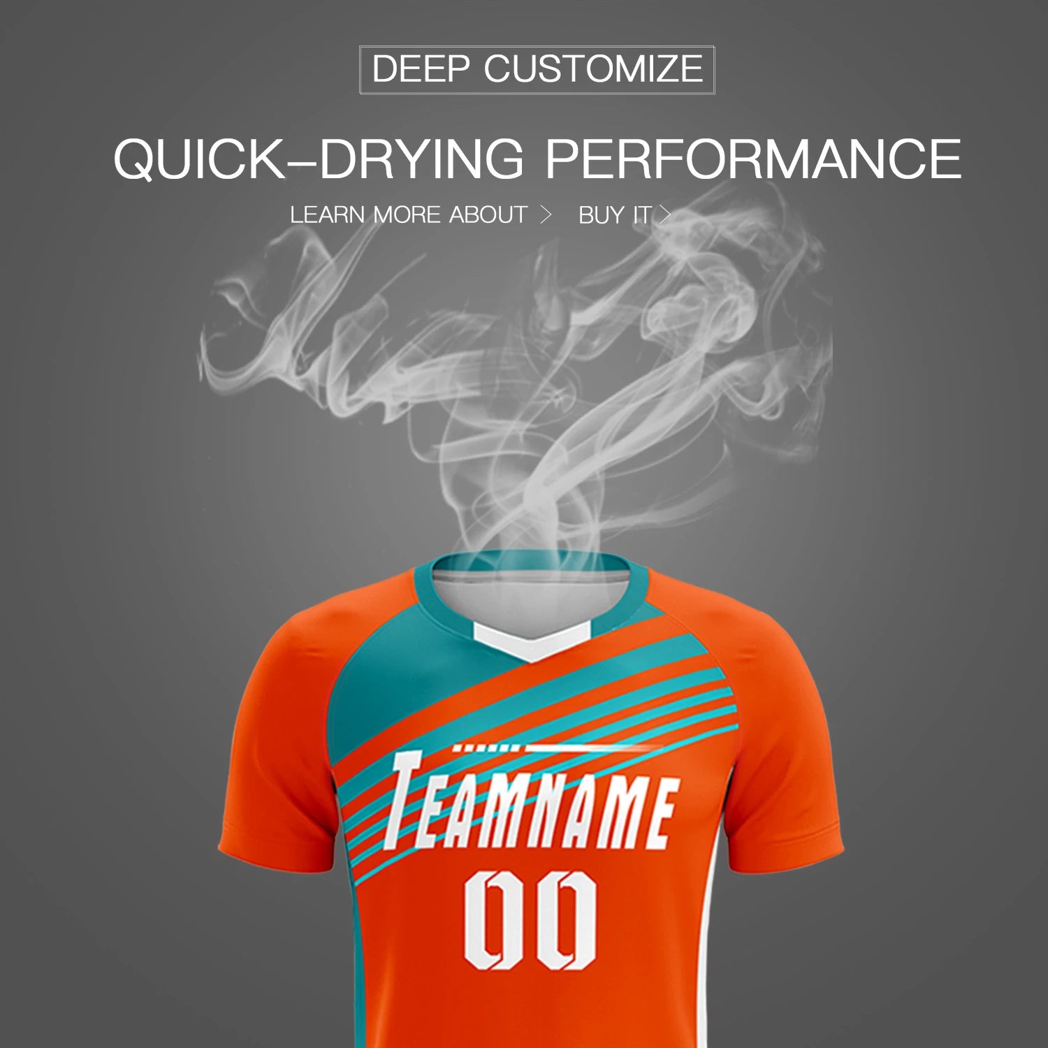 Custom Orange Aqua-White Gradient Sport Soccer Sets Jersey