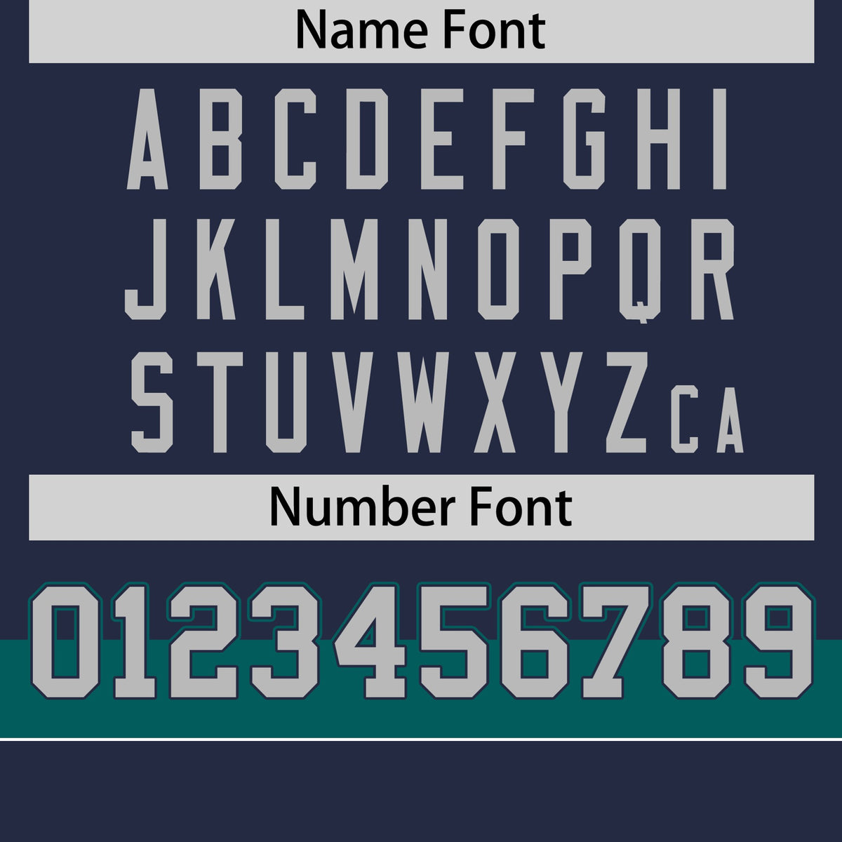 Custom Navy Midnight Green-Gray Color Block Design Performance T-Shirt