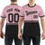 Custom Light Pink Black Color Block Design Performance T-Shirt