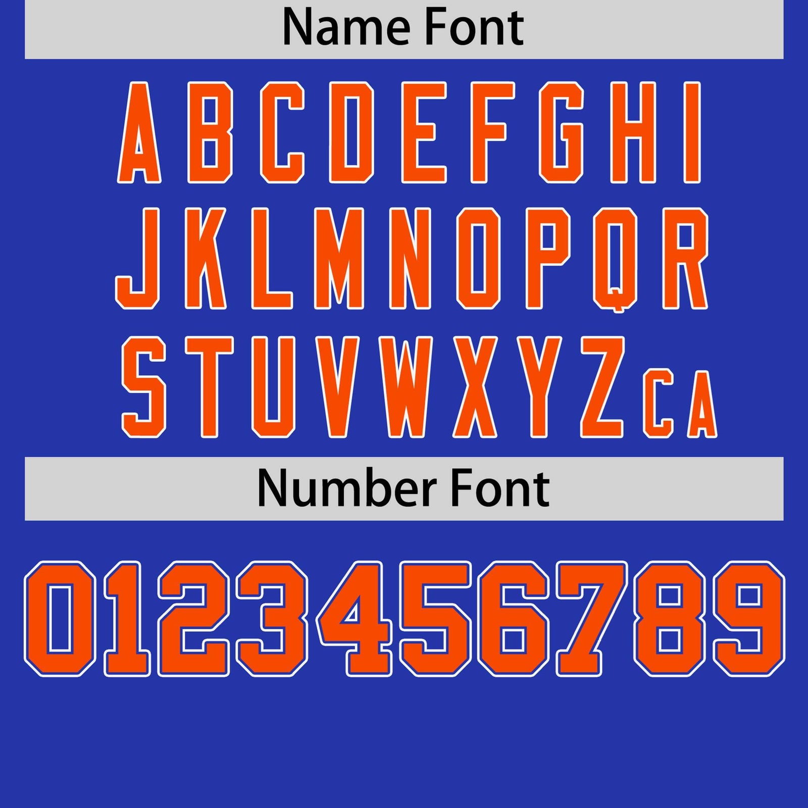 Custom Royal Blue Orange White Crew Neck Personalized Raglan Sleeve Performance T-shirt