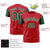 Custom Red Green White Crew Neck Personalized Raglan Sleeve Performance T-shirt