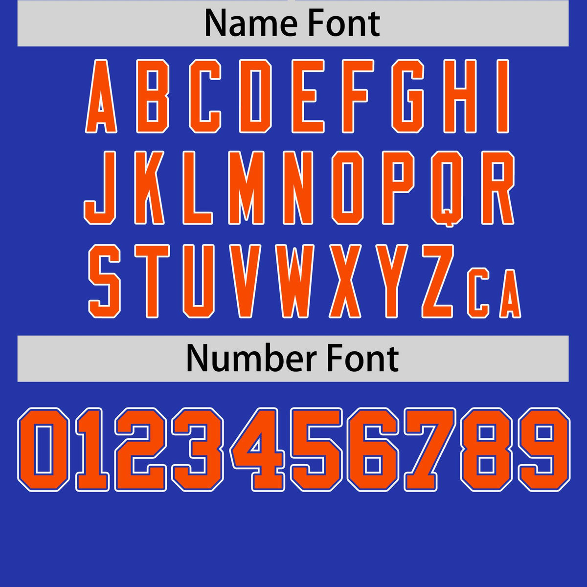 Custom Royal Blue Orange White Crew Neck Personalized Raglan Sleeve Performance T-shirt