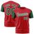 Custom Red Green White Crew Neck Personalized Raglan Sleeve Performance T-shirt