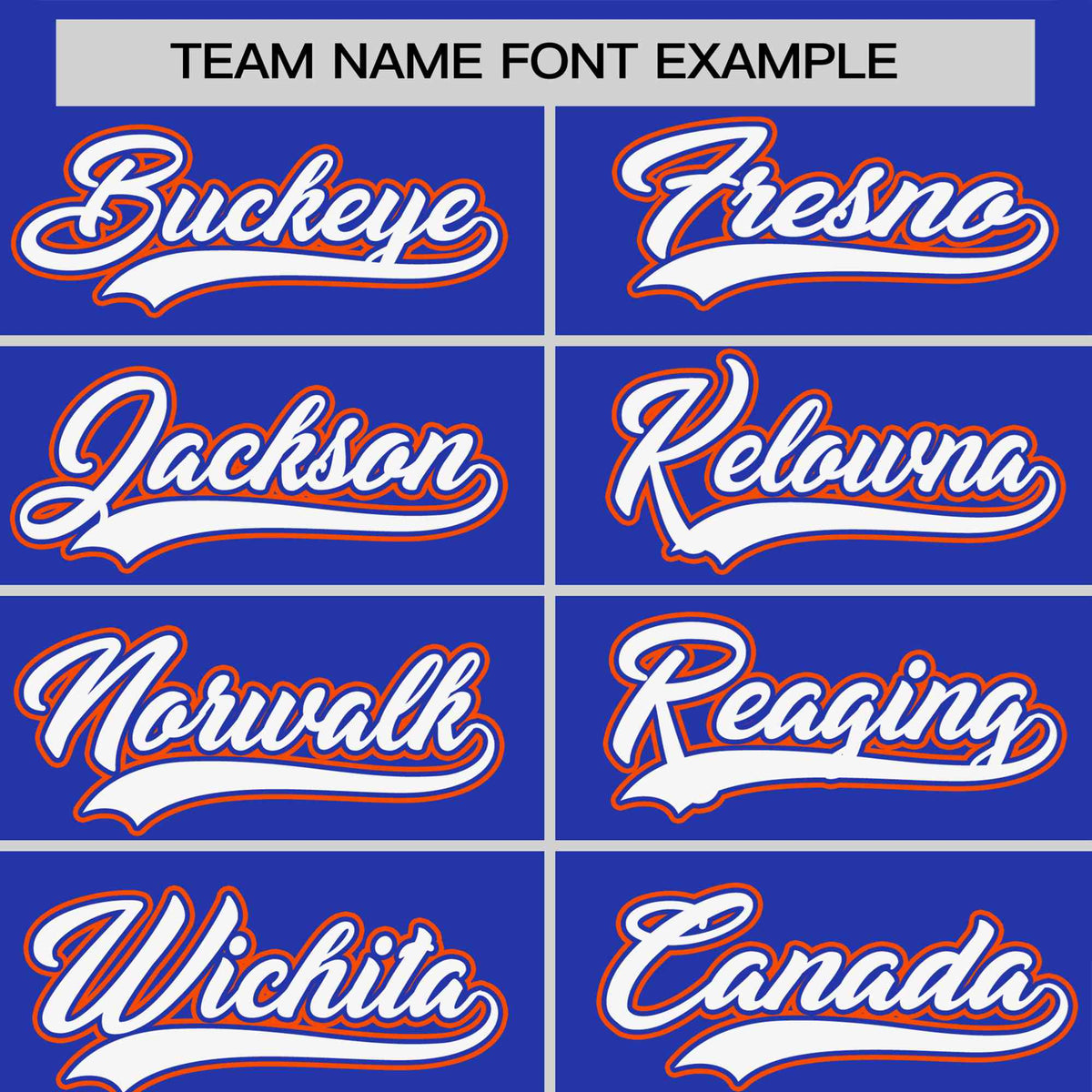 Custom Royal Blue Orange White Crew Neck Personalized Raglan Sleeve Performance T-shirt