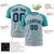 Custom Gray Aqua Personalized Star Pattern Raglan Sleeves Performance T-Shirt