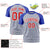 Custom Gray Royal Blue Personalized Star Pattern Raglan Sleeves Performance T-Shirt