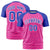 Custom Pink Royal Blue Personalized Star Pattern Raglan Sleeves Performance T-Shirt