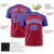 Custom Red Royal Blue Personalized Star Pattern Raglan Sleeves Performance T-Shirt