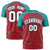 Custom Red Aqua Personalized Star Pattern Raglan Sleeves Performance T-Shirt