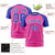 Custom Pink Royal Blue Personalized Star Pattern Raglan Sleeves Performance T-Shirt