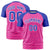 Custom Pink Royal Blue Personalized Star Pattern Raglan Sleeves Performance T-Shirt