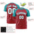 Custom Red Aqua Personalized Star Pattern Raglan Sleeves Performance T-Shirt