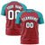 Custom Red Aqua Personalized Star Pattern Raglan Sleeves Performance T-Shirt