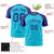 Custom Sky Blue Purple Personalized Star Pattern Raglan Sleeves Performance T-Shirt