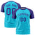 Custom Sky Blue Purple Personalized Star Pattern Raglan Sleeves Performance T-Shirt