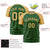 Custom Green Old Gold Personalized Star Pattern Raglan Sleeves Performance T-Shirt