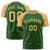 Custom Green Old Gold Personalized Star Pattern Raglan Sleeves Performance T-Shirt