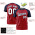 Custom Red Navy Personalized Star Pattern Raglan Sleeves Performance T-Shirt