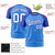 Custom Powder Blue Royal Blue Personalized Star Pattern Raglan Sleeves Performance T-Shirt