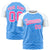 Custom Powder Blue White Personalized Star Pattern Raglan Sleeves Performance T-Shirt