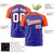 Custom Royal Blue Orange Personalized Star Pattern Raglan Sleeves Performance T-Shirt