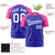 Custom Royal Blue Pink Personalized Star Pattern Raglan Sleeves Performance T-Shirt