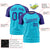 Custom Sky Blue Purple Personalized Star Pattern Raglan Sleeves Performance T-Shirt