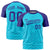 Custom Sky Blue Purple Personalized Star Pattern Raglan Sleeves Performance T-Shirt