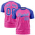 Custom Pink Royal Blue Personalized Star Pattern Raglan Sleeves Performance T-Shirt