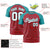 Custom Red Aqua Personalized Star Pattern Raglan Sleeves Performance T-Shirt