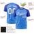 Custom Powder Blue Royal Blue Personalized Star Pattern Raglan Sleeves Performance T-Shirt