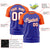 Custom Royal Blue Orange Personalized Star Pattern Raglan Sleeves Performance T-Shirt