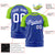 Custom Royal Blue Neon Green Personalized Star Pattern Raglan Sleeves Performance T-Shirt