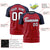 Custom Red Navy Personalized Star Pattern Raglan Sleeves Performance T-Shirt