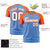 Custom Powder Blue Orange Personalized Star Pattern Raglan Sleeves Performance T-Shirt