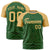 Custom Green Old Gold Personalized Star Pattern Raglan Sleeves Performance T-Shirt