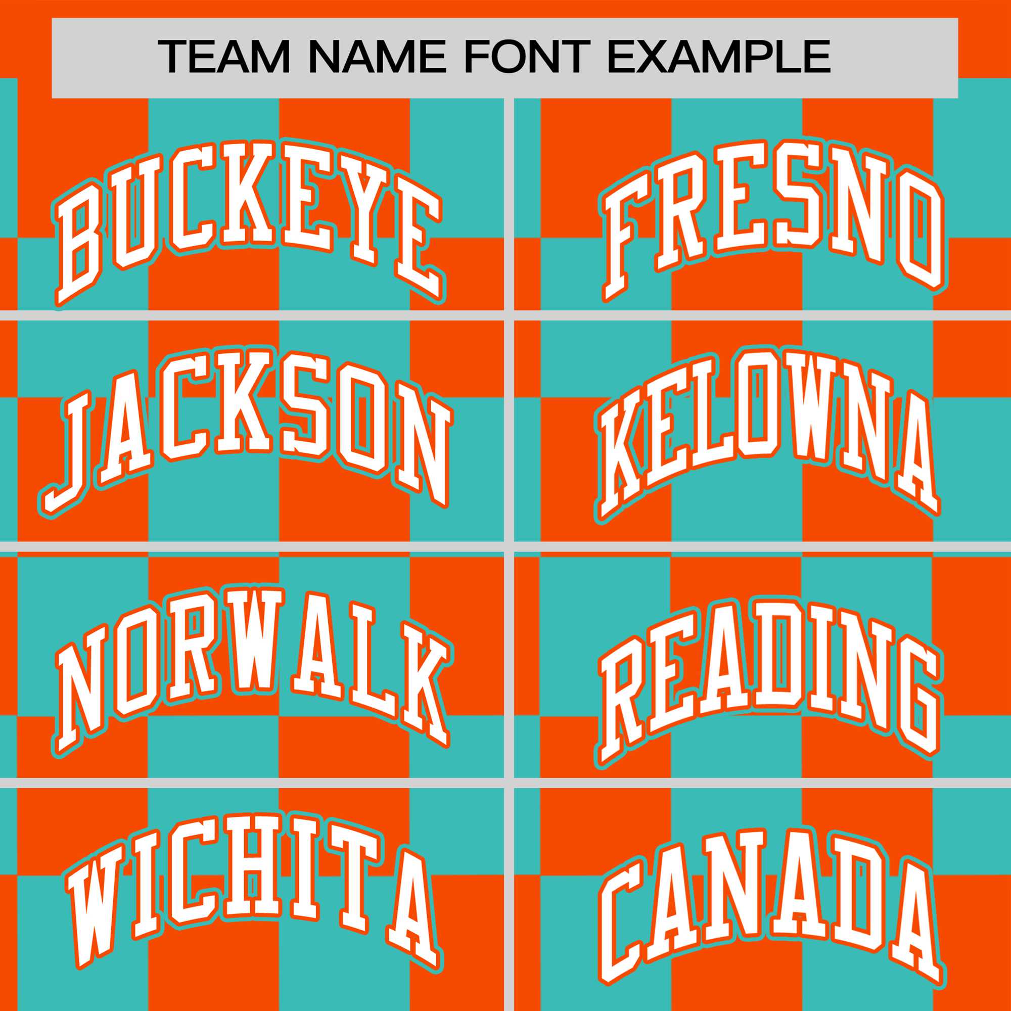 Custom Orange Aqua Crew neck Plaid Pattern Personalized Performance T-Shirt