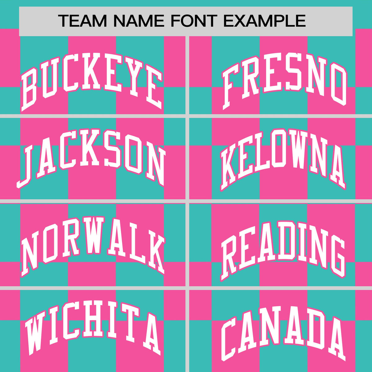 Custom Teal Pink Crew neck Plaid Pattern Personalized Performance T-Shirt