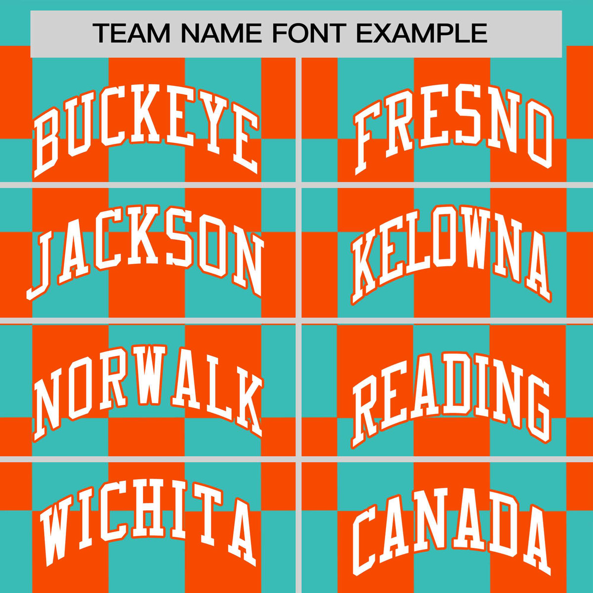 Custom Teal Orange Crew neck Plaid Pattern Personalized Performance T-Shirt