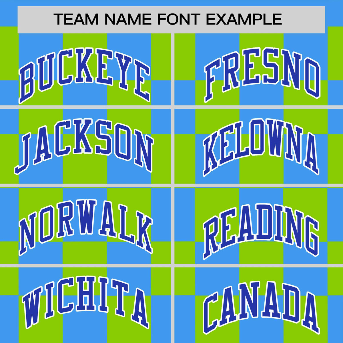 Custom Powder Blue Neon Green Crew neck Plaid Pattern Personalized Performance T-Shirt